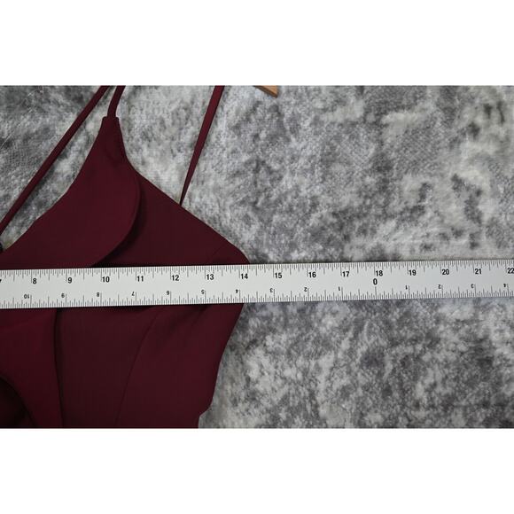 New BCBG MAXAZRIA Dress 4 Womens Ruby Red Ruffle Strappy Cocktail Sheath - Picture 7 of 13